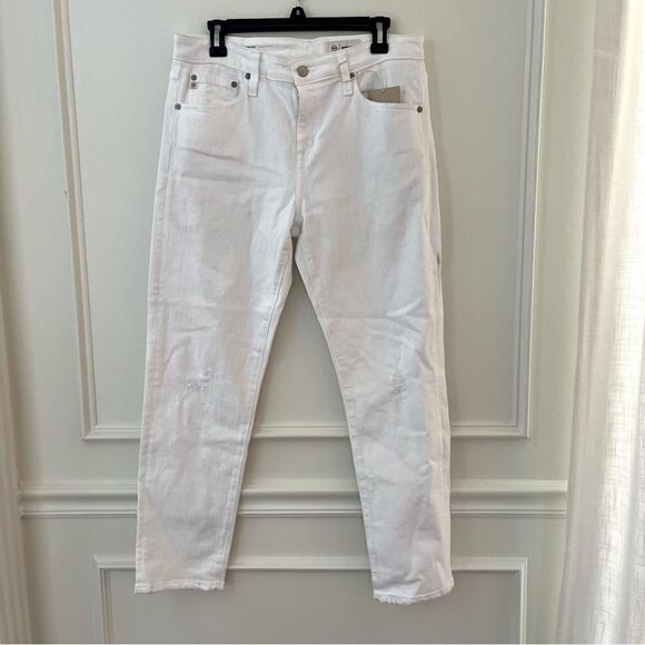 AG Ex-Boyfriend Slouchy Slim Straight Leg Jeans White Size 32 NWT - Picture 7 of 11